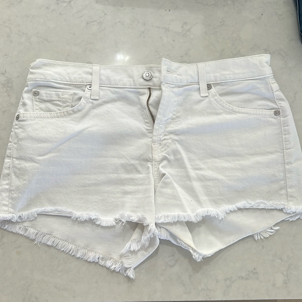 7 for All Mankind, white shorts, size 28, lightly worn